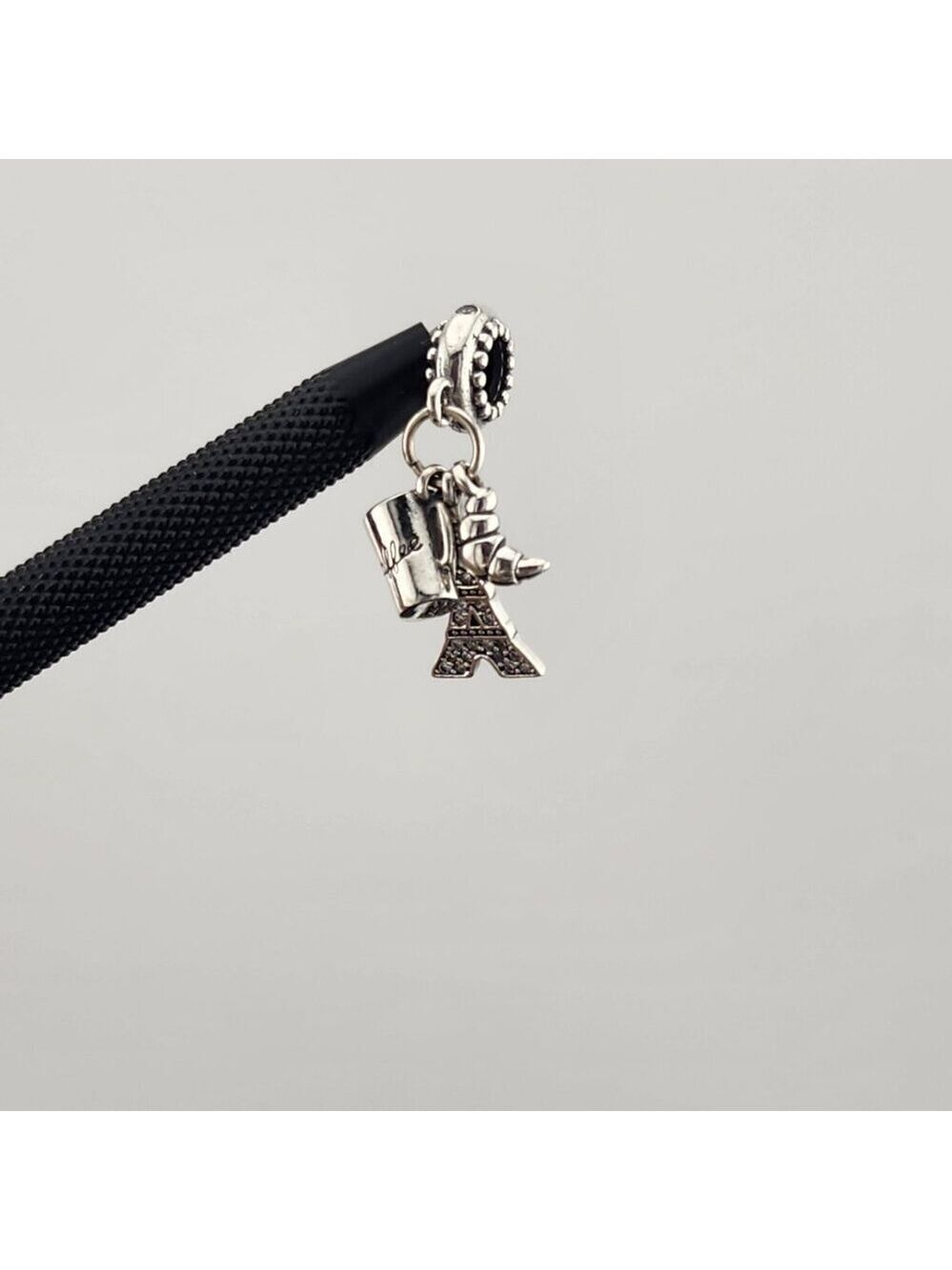 Paris Lover’s Charm – New Sterling Silver Eiffel Tower, Croissant & Coffee Cup